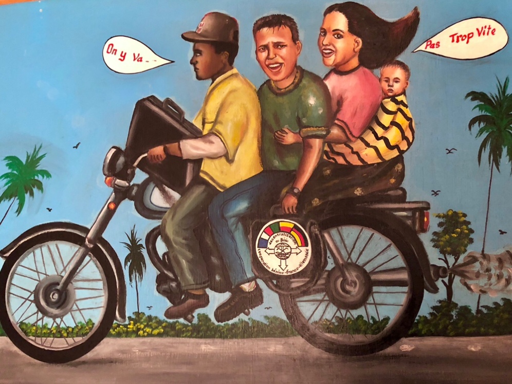 A painting of us riding a Zemidjan..
